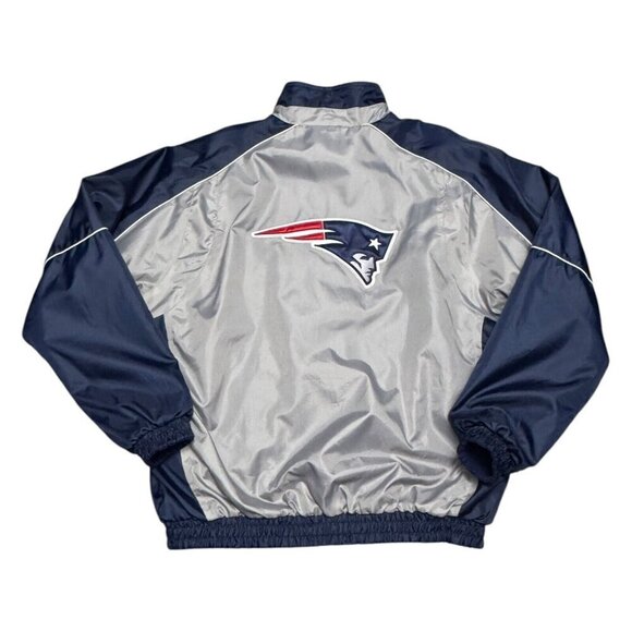 NEW ENGLAND PATRIOTS REVERSIBLE Fleece Waterproof NFL Football Jacket Mens Large - Picture 1 of 7